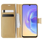 Microsonic Vivo V21e Kılıf Delux Leather Wallet Gold