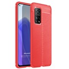 Microsonic Xiaomi Mi 10T Pro Kılıf Deri Dokulu Silikon Kırmızı