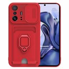 Microsonic Xiaomi Mi 11T Pro Kılıf Multifunction Silicone Kırmızı