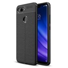 Microsonic Xiaomi Mi 8 Lite Kılıf Deri Dokulu Silikon Siyah