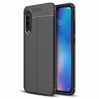 Microsonic Xiaomi Mi 9 Kılıf Deri Dokulu Silikon Siyah