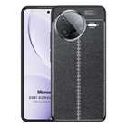 Microsonic Xiaomi Poco F7 Pro Kılıf Deri Dokulu Silikon Siyah