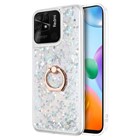 Microsonic Xiaomi Poco C40 Kılıf Glitter Liquid Holder Gümüş