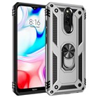 Microsonic Xiaomi Redmi 8 Kılıf Military Ring Holder Gümüş