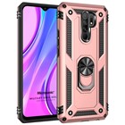 Microsonic Xiaomi Redmi 9 Kılıf Military Ring Holder Rose Gold