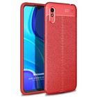 Microsonic Xiaomi Redmi 9A Kılıf Deri Dokulu Silikon Kırmızı