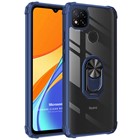 Microsonic Xiaomi Redmi 9C Kılıf Grande Clear Ring Holder Lacivert