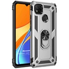 Microsonic Xiaomi Redmi 9C Kılıf Military Ring Holder Gümüş