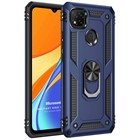 Microsonic Xiaomi Redmi 9C Kılıf Military Ring Holder Lacivert