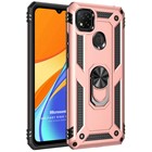 Microsonic Xiaomi Redmi 9C Kılıf Military Ring Holder Rose Gold