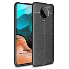 Microsonic Xiaomi Poco F2 Pro Kılıf Deri Dokulu Silikon Siyah