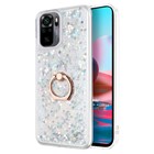 Microsonic Xiaomi Poco M5s Kılıf Glitter Liquid Holder Gümüş