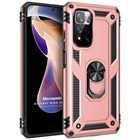 Microsonic Xiaomi Redmi Note 11 Pro Kılıf Military Ring Holder Rose Gold