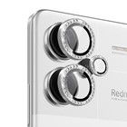 Microsonic Xiaomi Redmi Note 13 Pro Plus 5G Tekli Diamond Taşlı Kamera Koruma Camı Gümüş