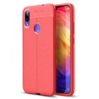 Microsonic Xiaomi Redmi Note 7 Kılıf Deri Dokulu Silikon Kırmızı