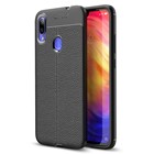 Microsonic Xiaomi Redmi Note 7 Kılıf Deri Dokulu Silikon Siyah