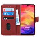 Microsonic Xiaomi Redmi Note 7 Kılıf Fabric Book Wallet Kırmızı