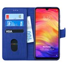 Microsonic Xiaomi Redmi Note 7 Kılıf Fabric Book Wallet Lacivert