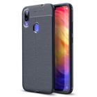 Microsonic Xiaomi Redmi Note 7 Pro Kılıf Deri Dokulu Silikon Lacivert