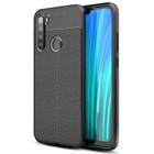 Microsonic Xiaomi Redmi Note 8 Kılıf Deri Dokulu Silikon Siyah