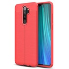 Microsonic Xiaomi Redmi Note 8 Pro Kılıf Deri Dokulu Silikon Kırmızı