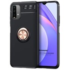 Microsonic Xiaomi Redmi Note 9 4G Kılıf Kickstand Ring Holder Siyah Rose