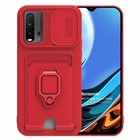 Microsonic Xiaomi Redmi Note 9 4G Kılıf Multifunction Silicone Kırmızı