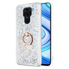 Microsonic Xiaomi Redmi Note 9 Kılıf Glitter Liquid Holder Gümüş