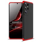 Microsonic Samsung Galaxy S21 Ultra Kılıf Double Dip 360 Protective Siyah Kırmızı