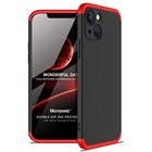 Microsonic Apple iPhone 13 Mini Kılıf Double Dip 360 Protective Siyah Kırmızı