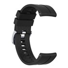 Microsonic Oppo Watch 41mm Kordon Silicone RapidBands Siyah Gümüş Pimli