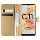 Microsonic Realme C11 2021 Kılıf Delux Leather Wallet Gold