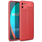 Microsonic Realme C11 Kılıf Deri Dokulu Silikon Kırmızı