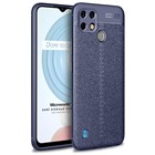 Microsonic Realme C21 Kılıf Deri Dokulu Silikon Lacivert