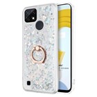 Microsonic Realme C21 Kılıf Glitter Liquid Holder Gümüş