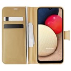 Microsonic Samsung Galaxy A02s Kılıf Delux Leather Wallet Gold