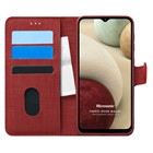 Microsonic Samsung Galaxy A12 Kılıf Fabric Book Wallet Kırmızı
