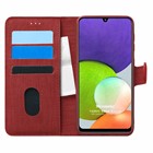 Microsonic Samsung Galaxy A22 4G Kılıf Fabric Book Wallet Kırmızı