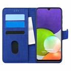 Microsonic Samsung Galaxy A22 4G Kılıf Fabric Book Wallet Lacivert