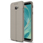 Microsonic Samsung Galaxy J4 Plus Kılıf Deri Dokulu Silikon Gri