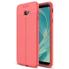 Microsonic Samsung Galaxy J4 Plus Kılıf Deri Dokulu Silikon Kırmızı
