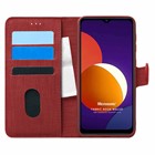 Microsonic Samsung Galaxy M12 Kılıf Fabric Book Wallet Kırmızı