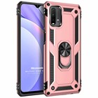 Microsonic Xiaomi Redmi Note 9 4G Kılıf Military Ring Holder Rose Gold