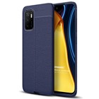 Microsonic Xiaomi Poco M3 Pro Kılıf Deri Dokulu Silikon Lacivert