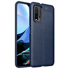 Microsonic Xiaomi Redmi 9T Kılıf Deri Dokulu Silikon Lacivert