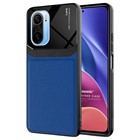 Microsonic Xiaomi Poco F3 Kılıf Uniq Leather Lacivert