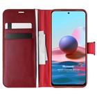 Microsonic Xiaomi Redmi Note 10S Kılıf Delux Leather Wallet Kırmızı