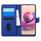 Microsonic Xiaomi Redmi Note 10 Kılıf Fabric Book Wallet Lacivert