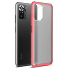 Microsonic Xiaomi Redmi Note 10S Kılıf Frosted Frame Kırmızı