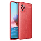 Microsonic Xiaomi Redmi Note 10S Kılıf Deri Dokulu Silikon Kırmızı